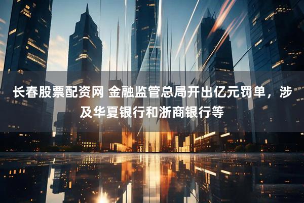 长春股票配资网 金融监管总局开出亿元罚单，涉及华夏银行和浙商银行等